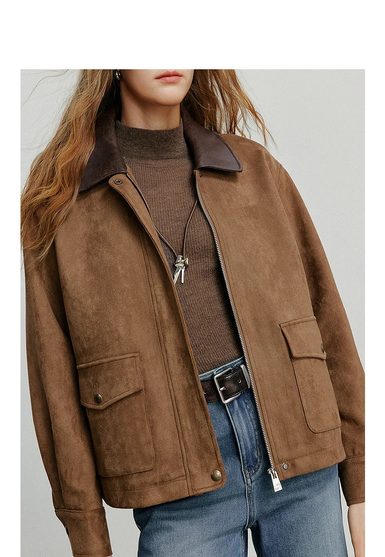 Sorrel Suede Jacket With Collar