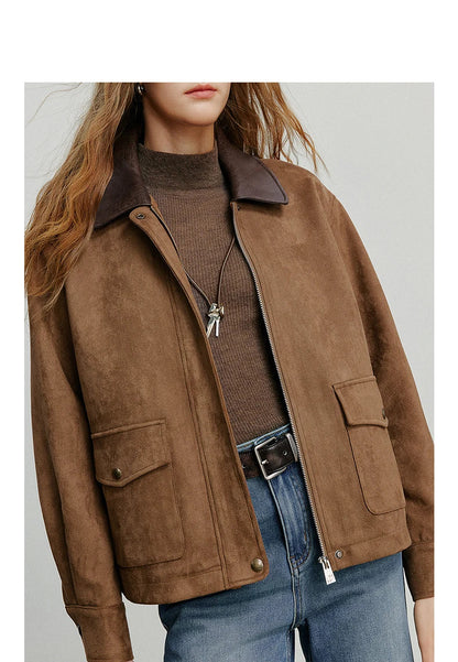 Sorrel Suede Jacket With Collar