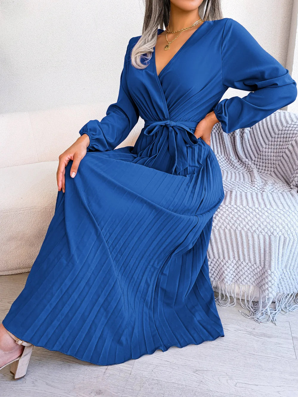 Women's Deep V Neck Long Dress