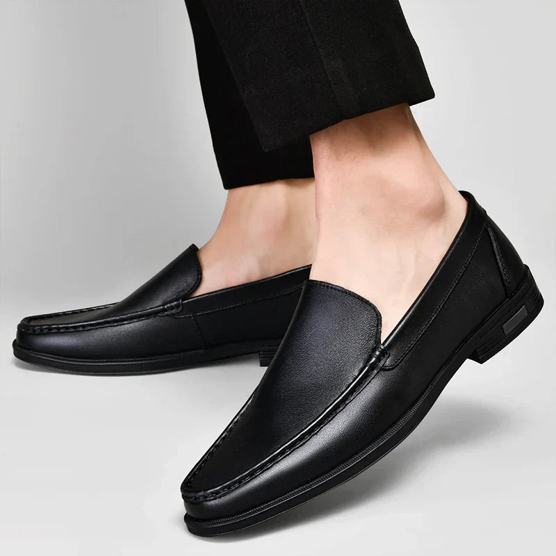 Barry Men's Slip-On Loafers Comfortable Leather Brown