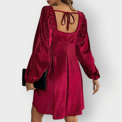 Luxurious Velvet Open Back Evening Dress