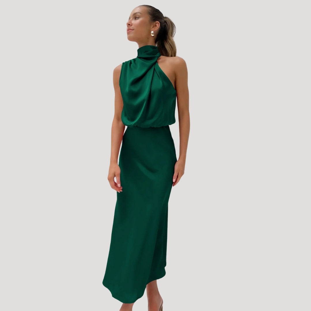 Elegant Ladies Formal High Neck Dress