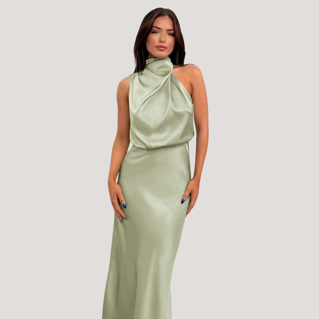 Elegant Ladies Formal High Neck Dress