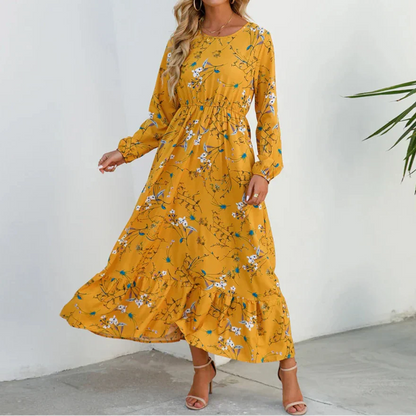 Women's Floral Long Sleeve Maxi Dress