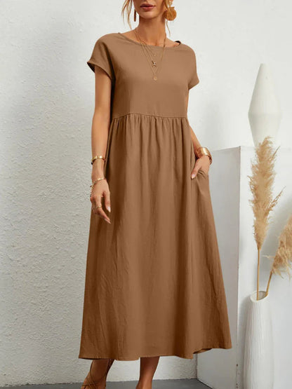 Women's Cotton O Neck Dress