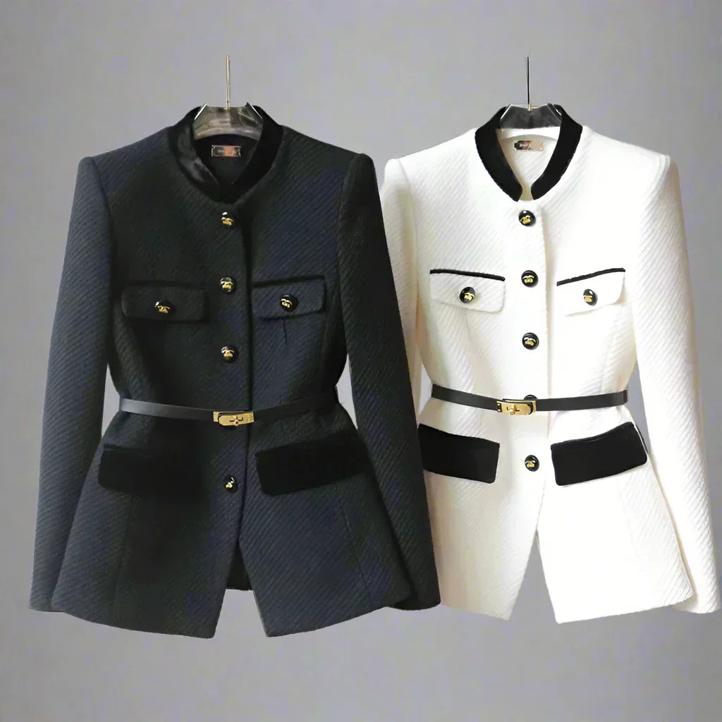 Women's Wool Coat Button Closure Warm Beige