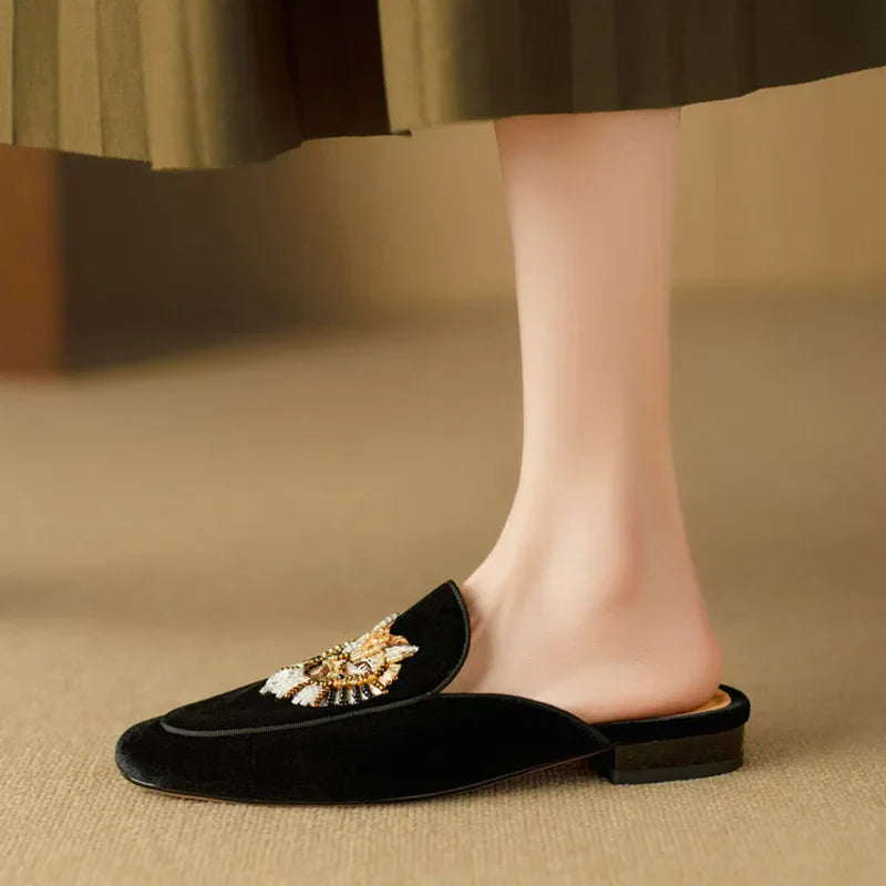 Women's Velvet Mules Jasmine Purple