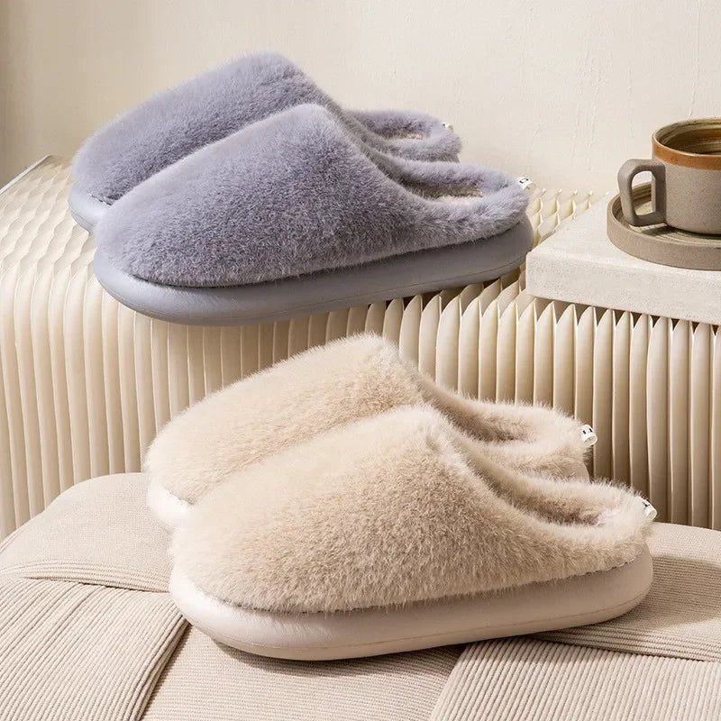 Women's Plush Indoor Slippers Soft Warm Lining Closed Toe