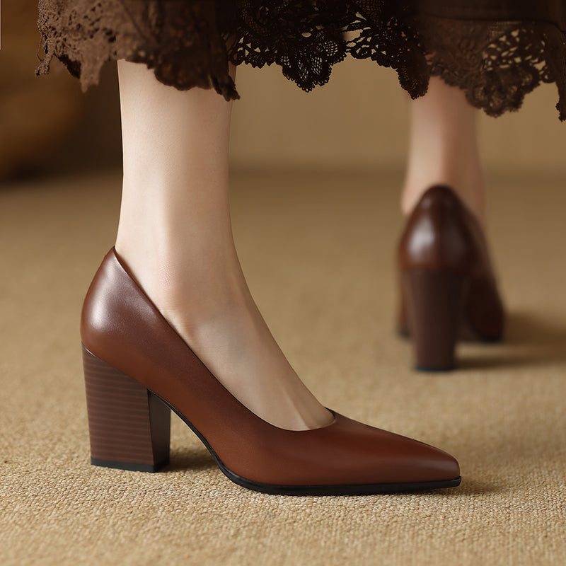 Venetia Women's Pointed Toe Block Heel Pumps