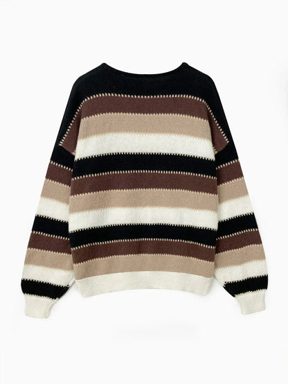 Women's Striped Sweater Loose Fit