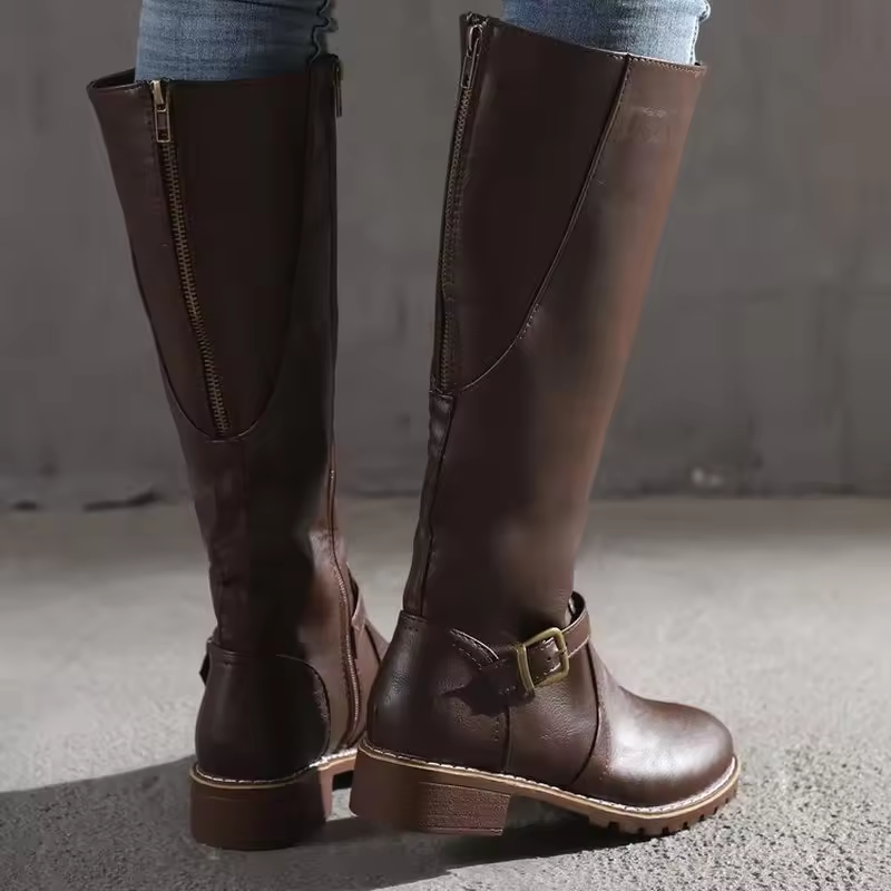 Trendy Ladies Tall Leather Boots