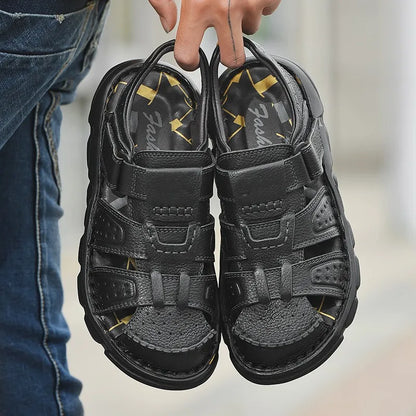 Authentic Brown Leather Summer Sandals