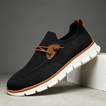 Men's Slip-On Sneakers Lightweight Breathable Black - VibreMode