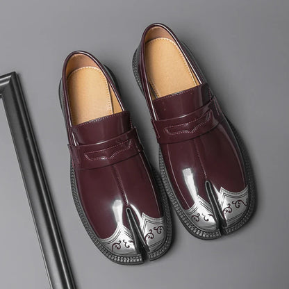 Obsidian Leather Tabi Loafers