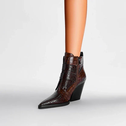 Women's Ankle Boots Textured Buckle Style