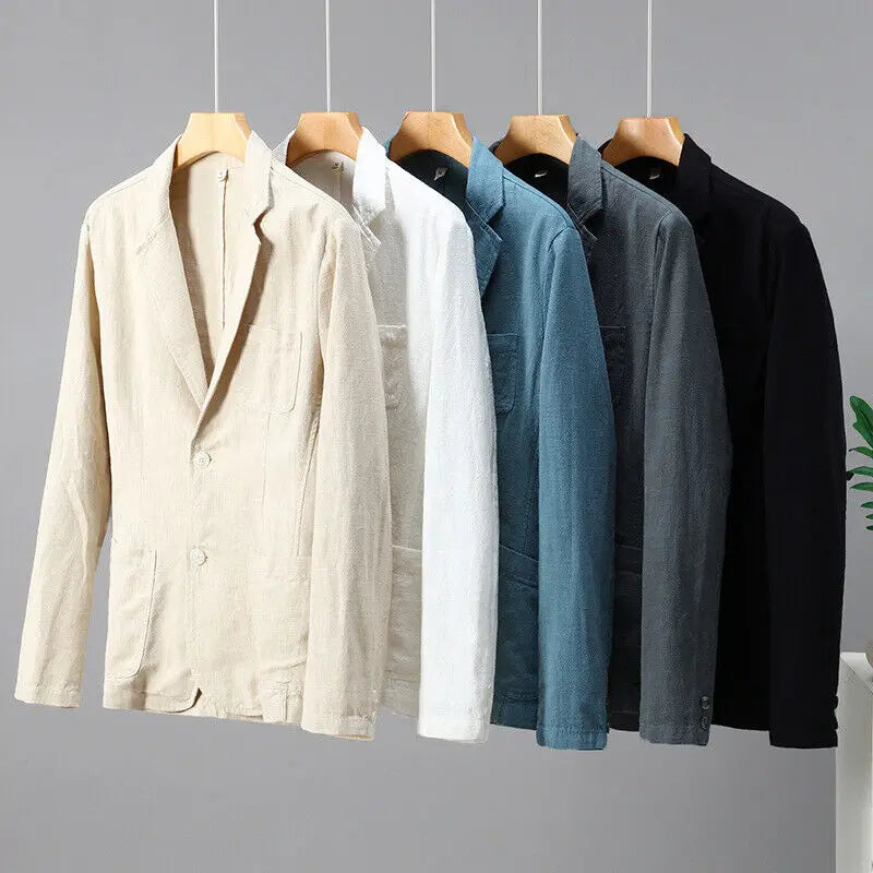 Renzo Men's Cotton Linen Blazer