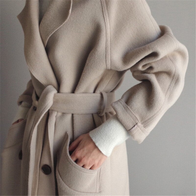 Women's Wool Coat Warm Winter Outerwear - VibreMode