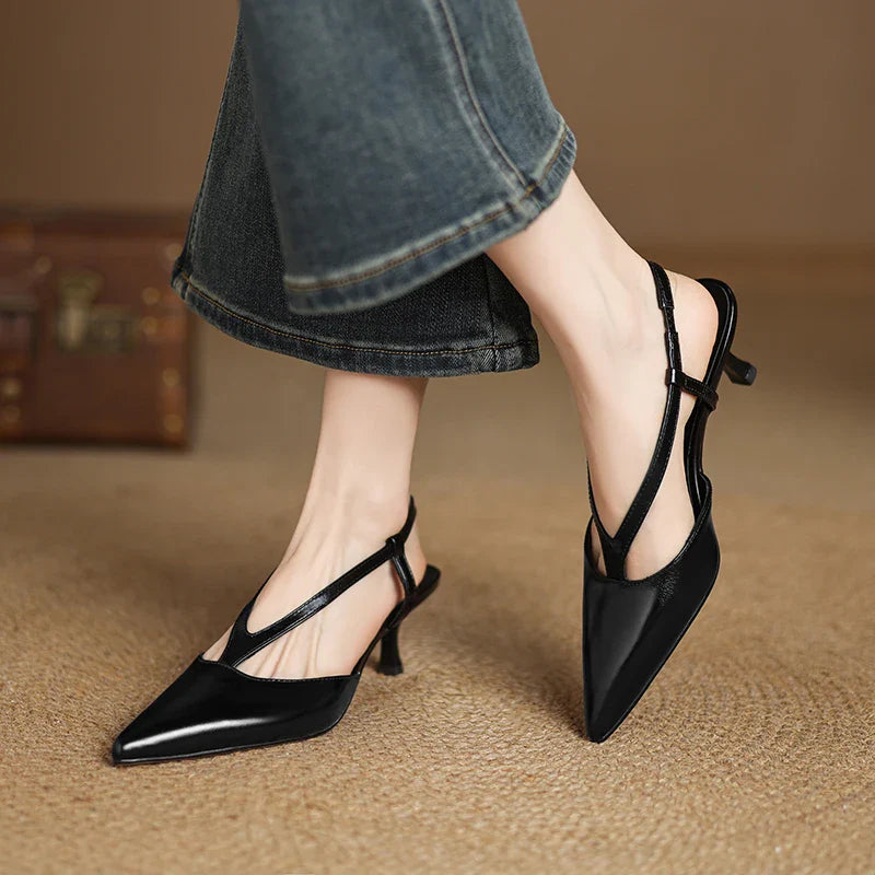 Elegant Leather Slingback Shoes