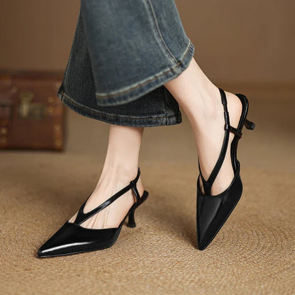 Elegant Leather Slingback Shoes