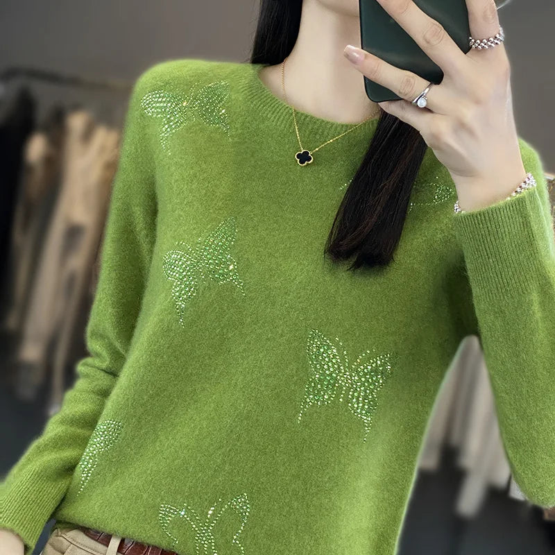 Colorful Butterfly Knit Sweater