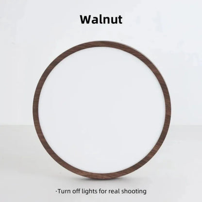 Circular Wooden Ceiling Light Walnut LED Ultrathin Indoor