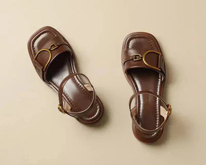 Strap Buckle Flat Sandals