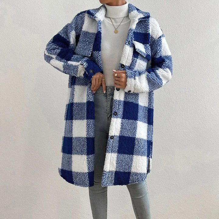 Women's Plaid Jacket Polar Fleece Lining