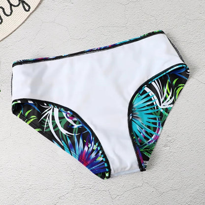 Women's High Waist Leaf Print Bikini