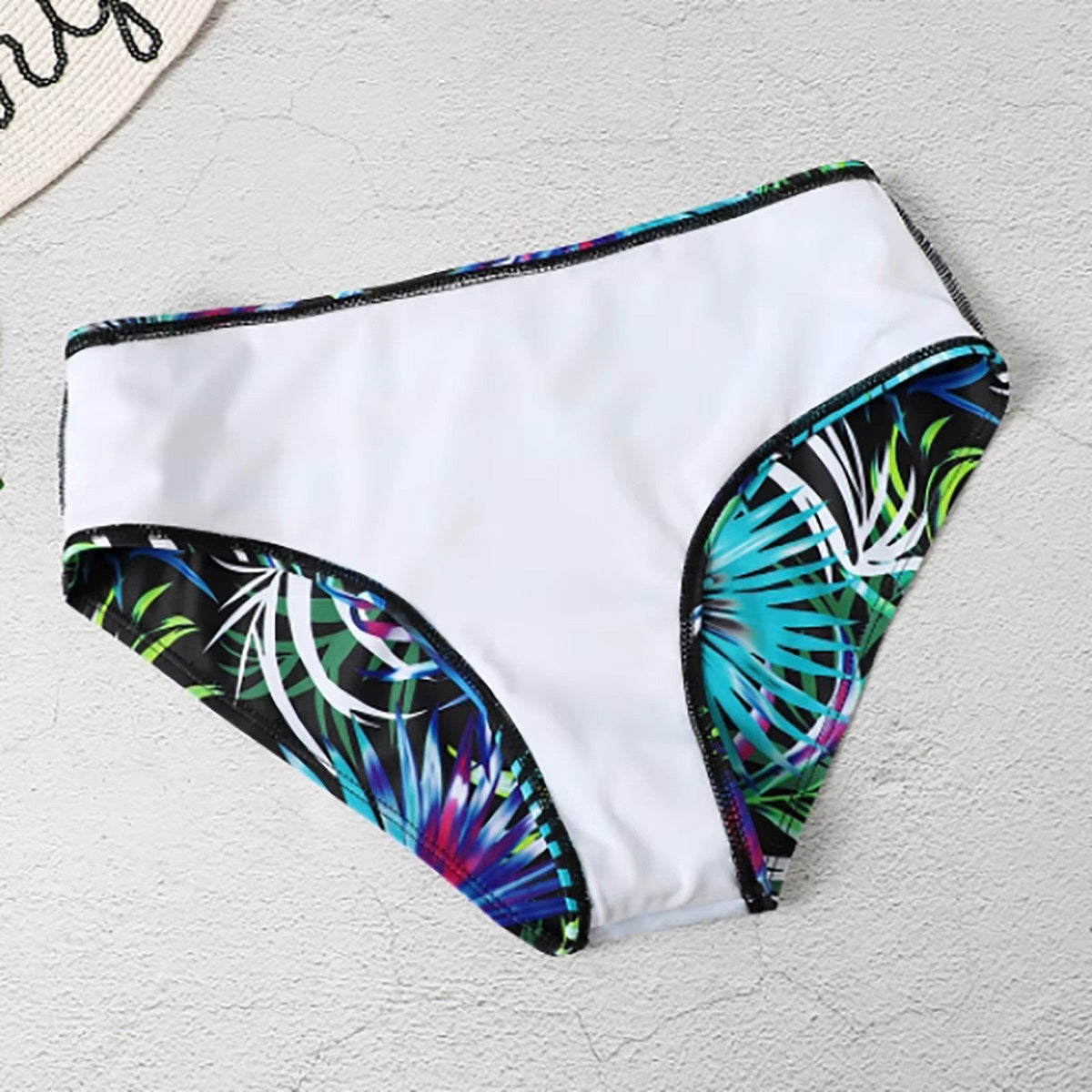 Women's High Waist Leaf Print Bikini Set