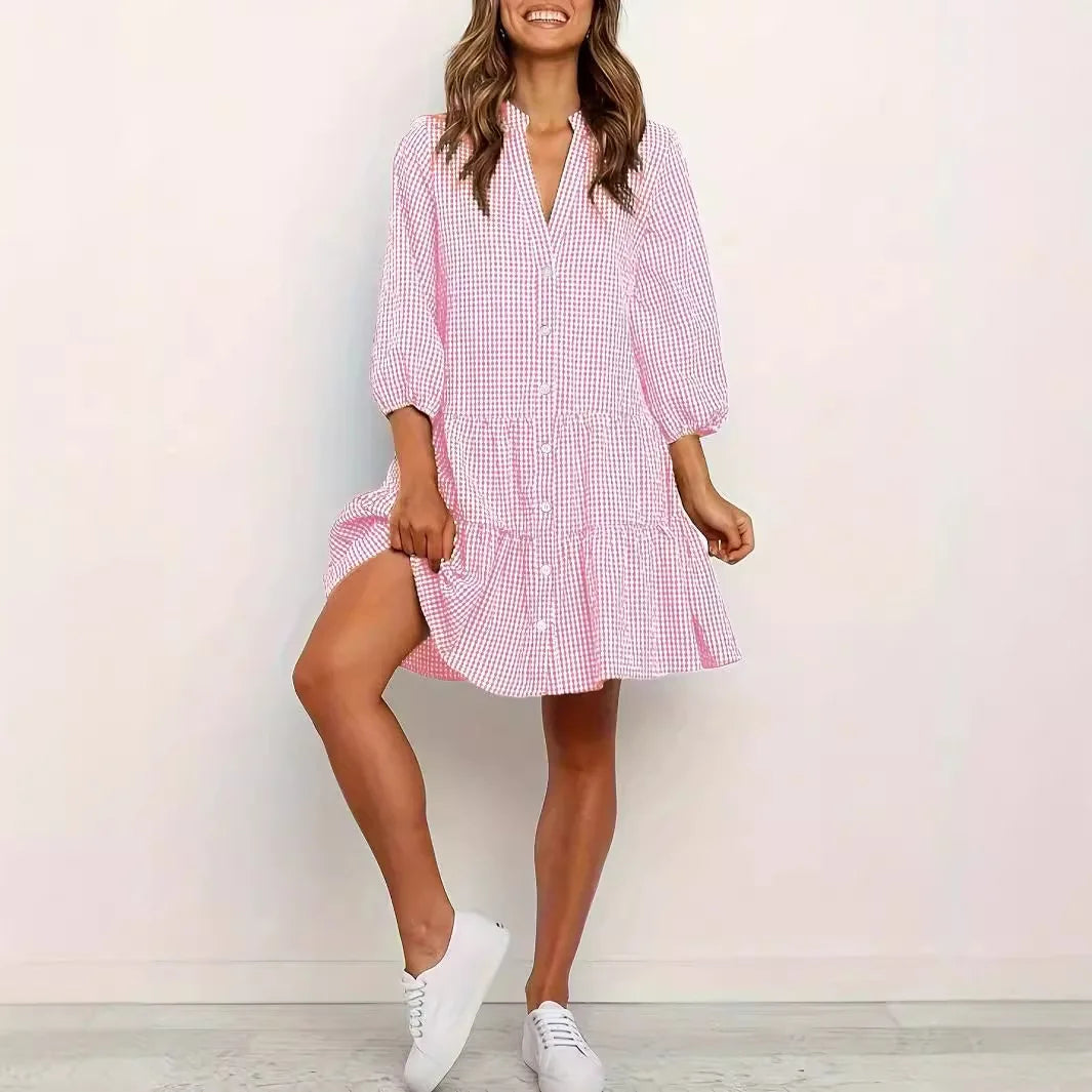 Women's V-Neck Shirt Dress