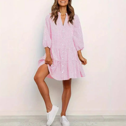 Women's V-Neck Shirt Dress