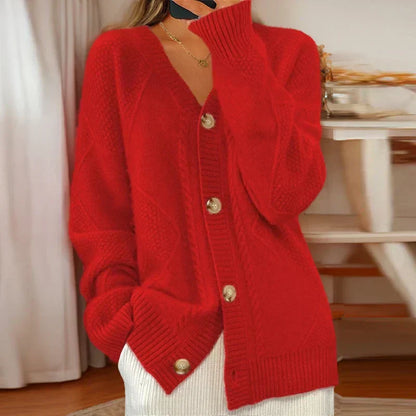 Classic Crew Neck Cardigan Sweater