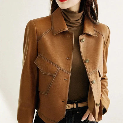 Vegan Synthetic Leather Coat