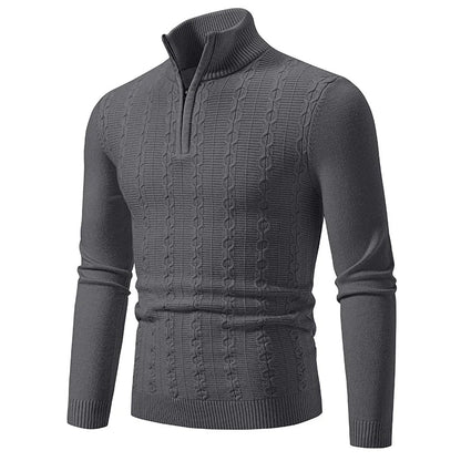 Cozy Textured Zip Up Sweater