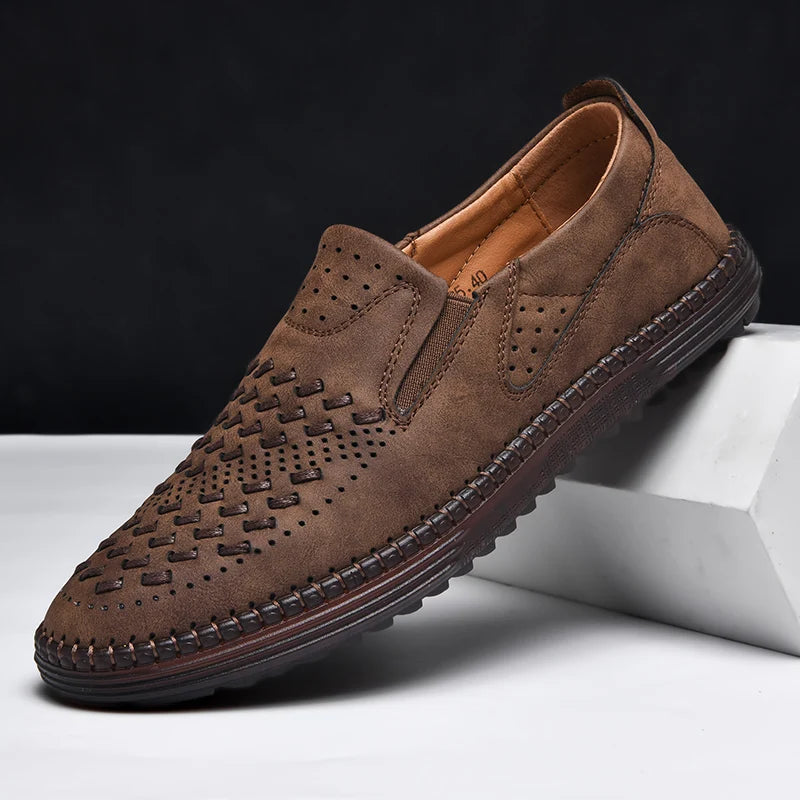 Men's Faux Leather Loafers - VibreMode