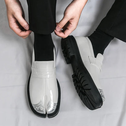 Obsidian Leather Tabi Loafers