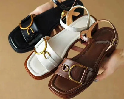 Strap Buckle Flat Sandals