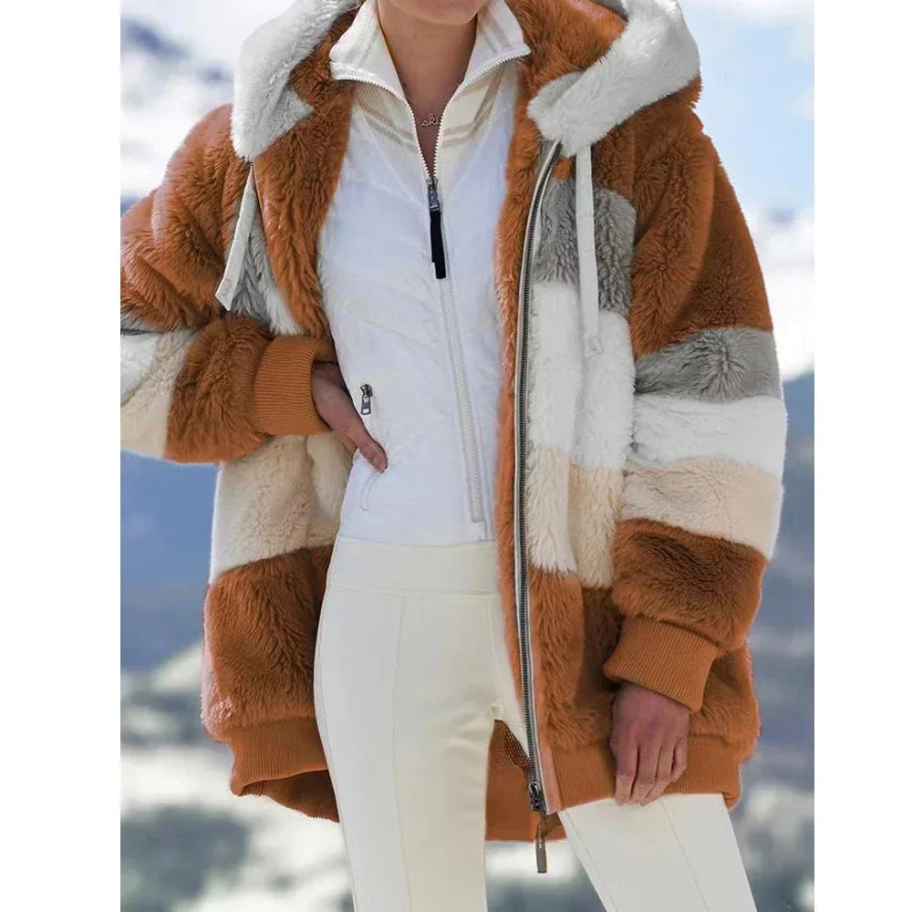 Women's Fleece Jacket Warm Hooded