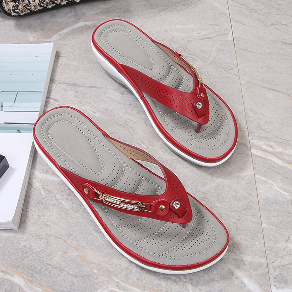 Women's Leather Sandals Arch Support Soft Cushion