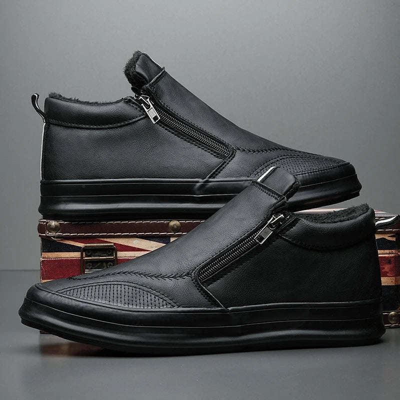 Nirvana Men's Leather Sneakers Black