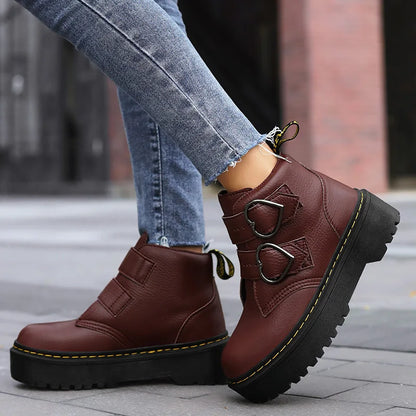 Women's Leather Platform Shoes