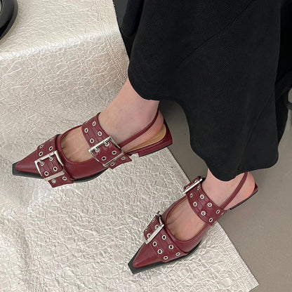Elegant Low Heel Slingback Shoes