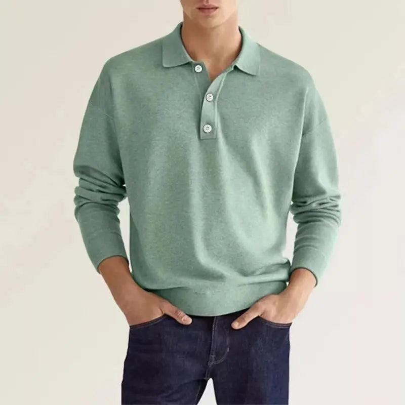 Classic Men's Relaxed Fit Knit Polo Shirt