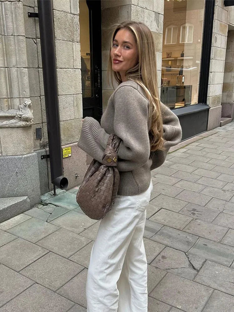 Women's V-Neck Cardigan Sweater Cozy Knit