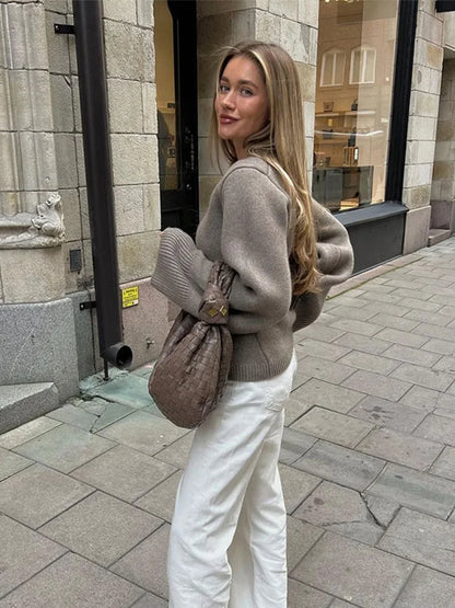 Women's V-Neck Cardigan Sweater Cozy Knit