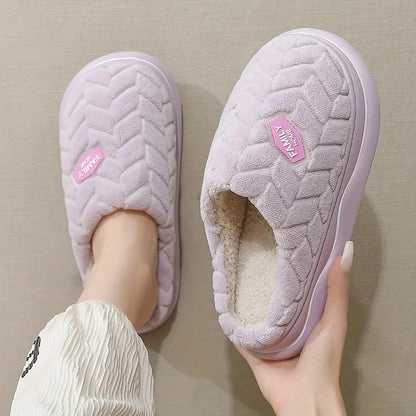 Women's Quilted Indoor Slippers Thick Plush Lining