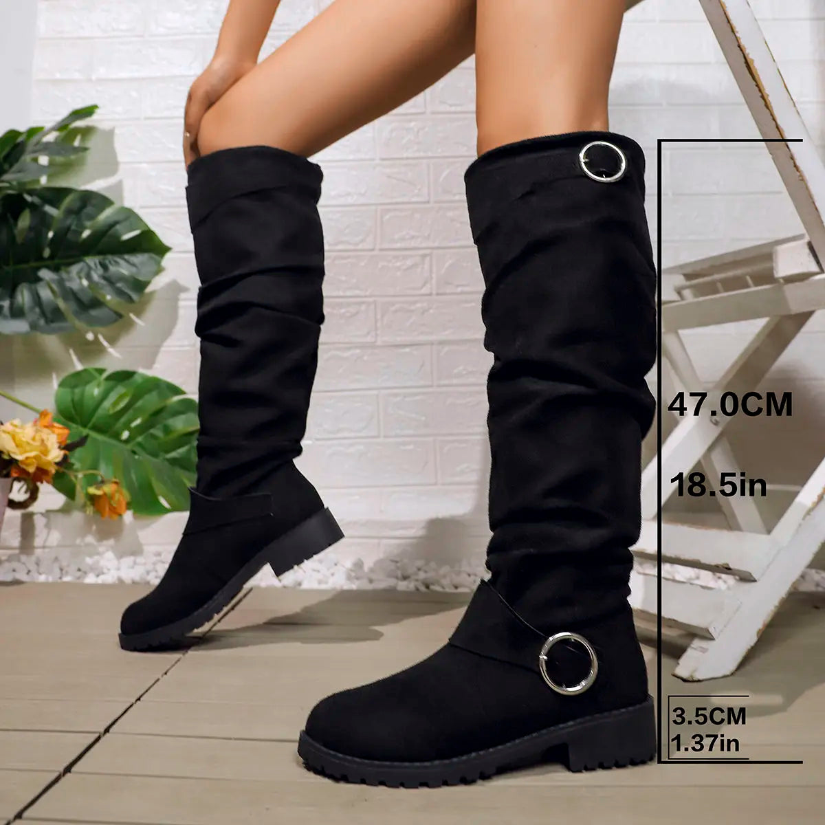 Tall Leather Knee High Boots - VibreMode