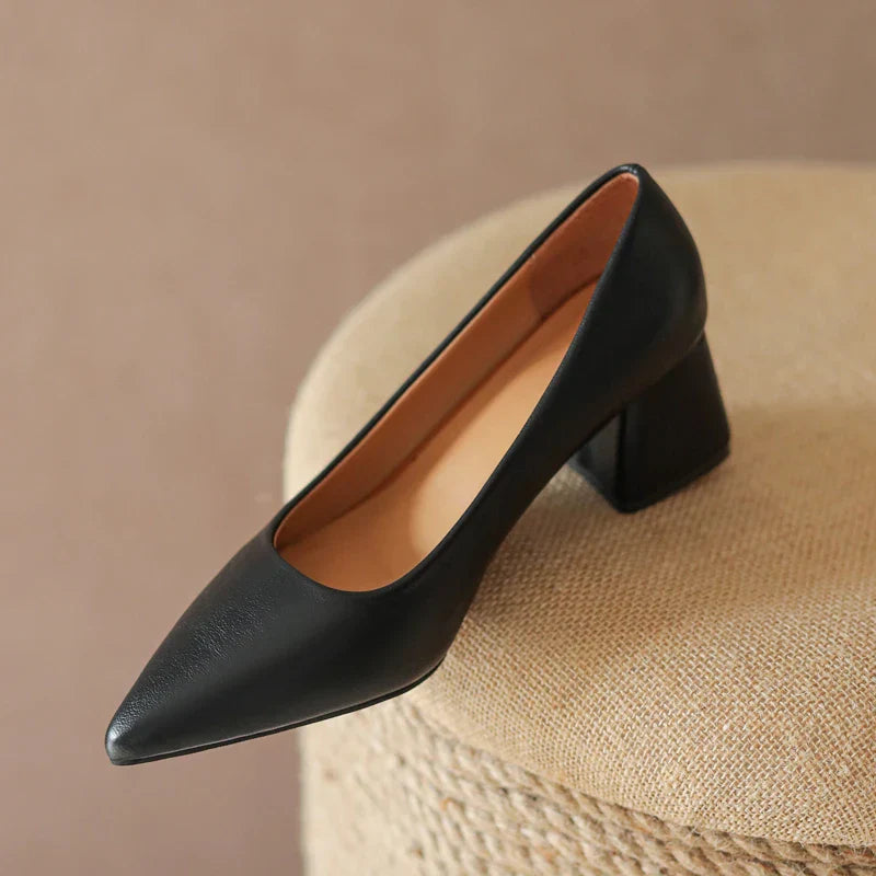Elegant Genuine Leather High Heels