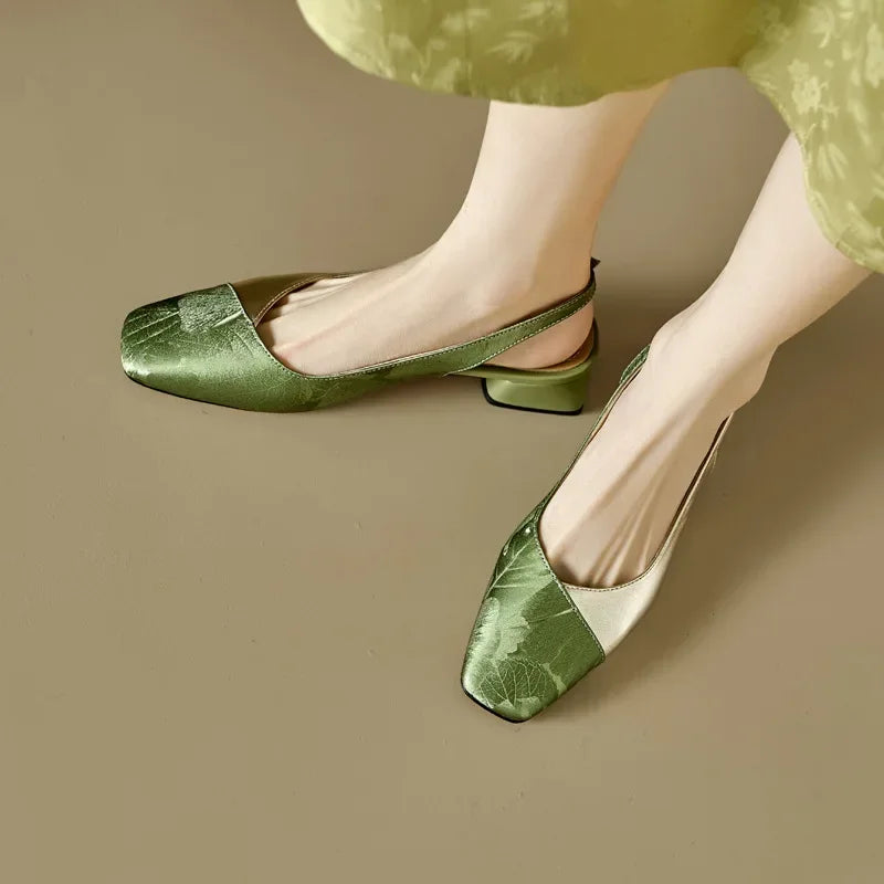 Comfortable Low Heel Sling Pump