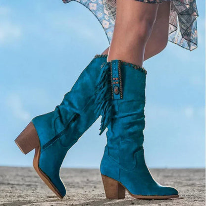 Women's Knee-High Block Heel Boots